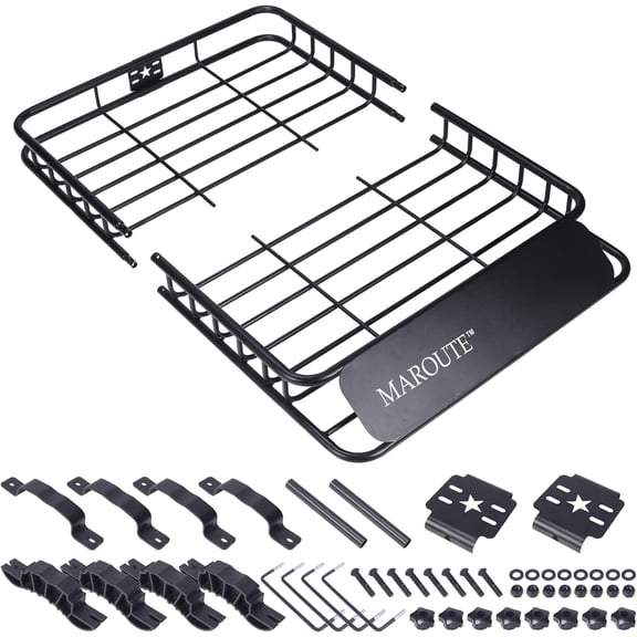 Rugerasy Roof Basket, 51" x 36" Heavy-Duty 220 LBS Capacity for Vehicle Cargo