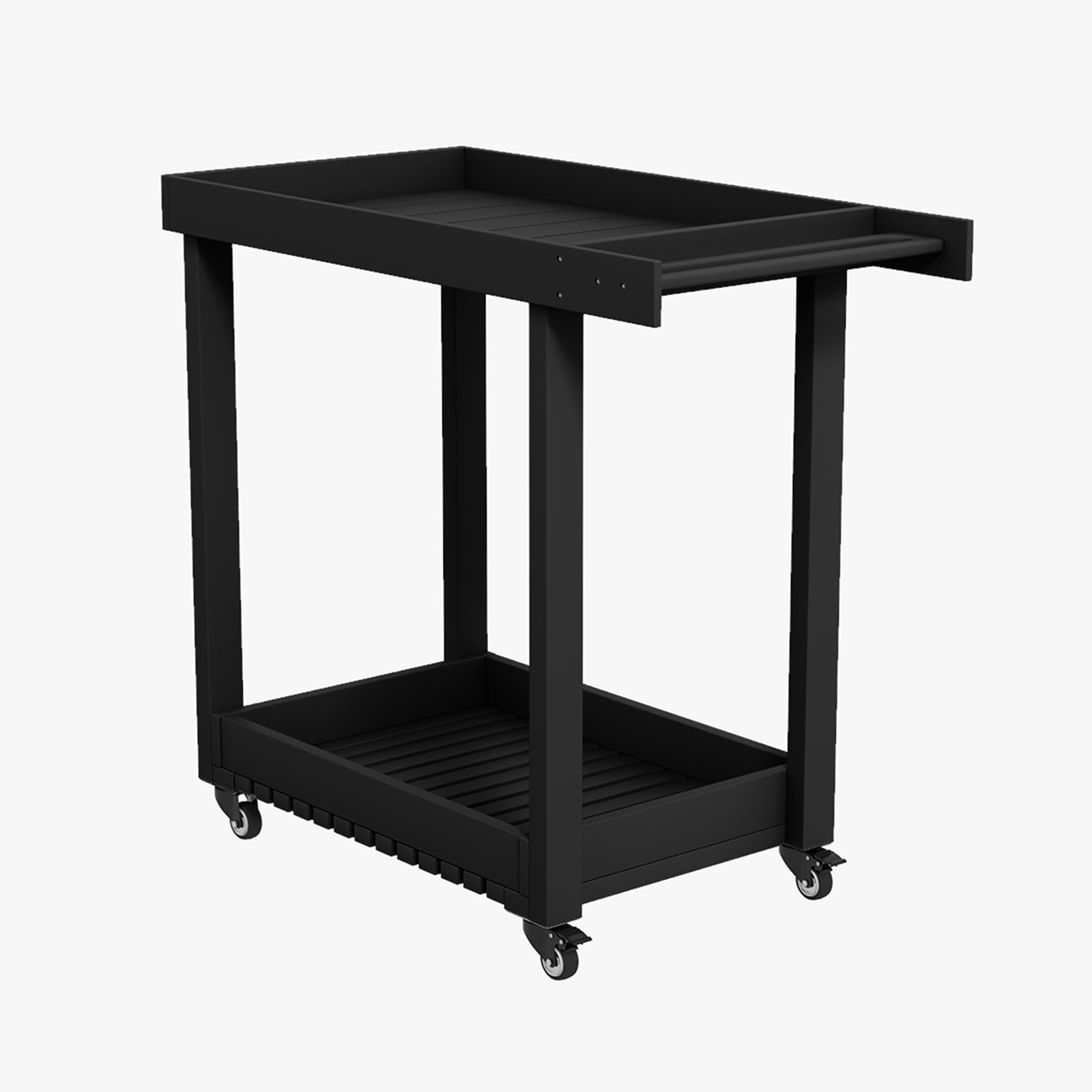 Rugerasy Service Utility Cart with Wheels,Compact and Utility Service Cart,Multipurpose Rolling 2-Tier Mobile Storage Organizer,for Home,Warehouse