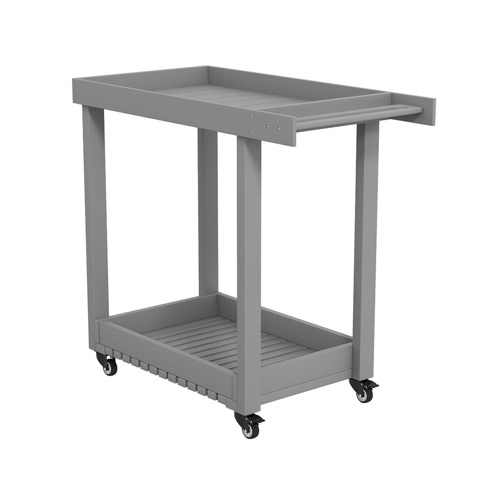 Rugerasy Service Utility Cart with Wheels,Compact and Utility Service Cart,Multipurpose Rolling 2-Tier Mobile Storage Organizer,for Home,Warehouse