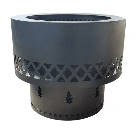 Rugerasy Smokeless Outdoor Fireplace with Dust Bag,Smokeless Fire Pit with Removable Ash Pan,Wood Burning Firepit Table with Lid&Fire Poker for Bonfire,Camping,Black