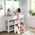 thumbnail image 1 of Rugerasy Toddler 3 Step Stool, Adjustable Toddler Stool for Bathroom Sink, Kids Step Stool with Wide Non Slip Pedals, Safety Handrails, Children Standing Tower Learning Helper,Pink, 1 of 8
