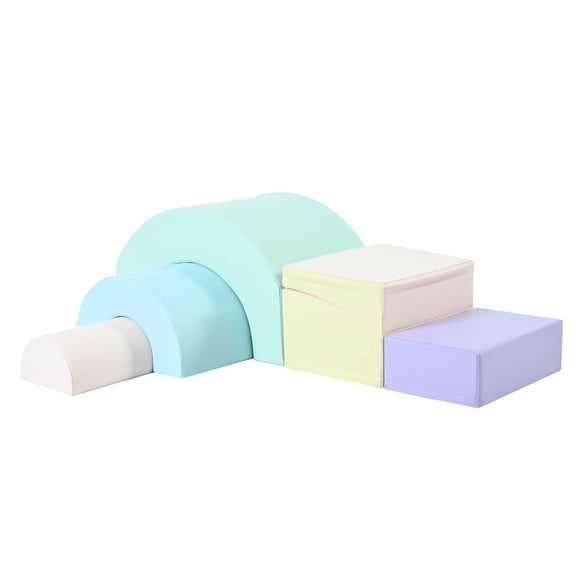 Rugerasy Toddler Climbing Toys, 5 Pcs Climb And Crawl Playset, Infants Foam Climbing Blocks With PU Cover,For Kindergarten Baby Walking Crawling