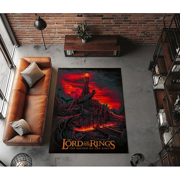 Rugfest Epic, Fiery, Gothic Washable Rug - Non-Slip Backing, Easy to Clean, Perfect for Home and Living Room 15x24inch (40x60cm)