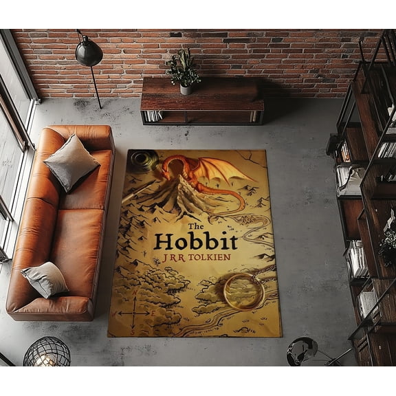 Rugfest Fantasy Map Illustration Washable Rug - Non-Slip Backing, Easy to Clean, Perfect for Home and Living Room 47x71inch (120x180cm)