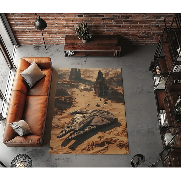 Rugfest Futuristic Desert Scene Washable Rug - Non-Slip Backing, Easy to Clean, Perfect for Home and Living Room 15x24inch (40x60cm)