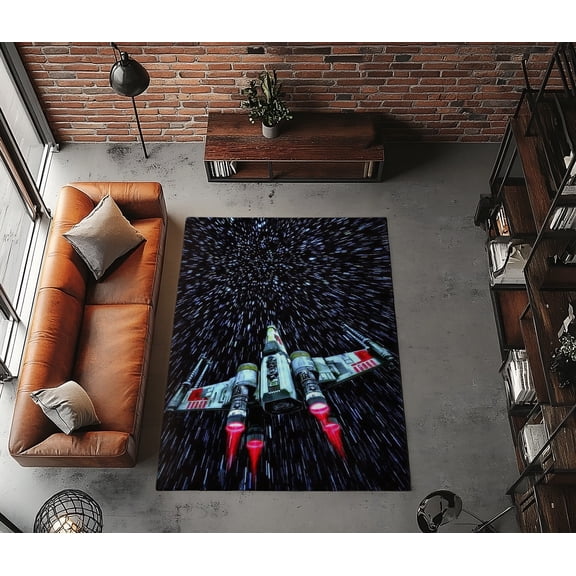Rugfest Futuristic, Galactic, Dynamic Washable Rug - Non-Slip Backing, Easy to Clean, Perfect for Home and Living Room 15x24inch (40x60cm)
