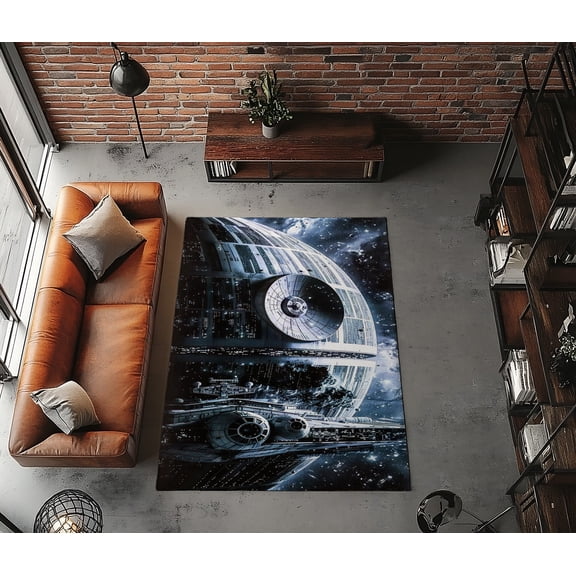 Rugfest Galactic Futuristic Space Washable Rug - Non-Slip Backing, Easy to Clean, Perfect for Home and Living Room 47x71inch (120x180cm)