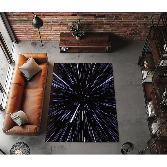 Rugfest Galactic Starburst Explosion Washable Rug - Non-Slip Backing, Easy to Clean, Perfect for Home and Living Room 15x24inch (40x60cm)