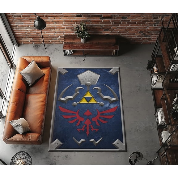 Rugfest Heroic Mythical Emblem Washable Rug - Non-Slip Backing, Easy to Clean, Perfect for Home and Living Room 15x24inch (40x60cm)