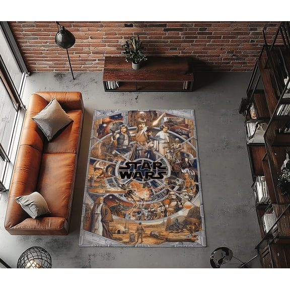 Rugfest Space Adventure Collage Washable Rug - Non-Slip Backing, Easy to Clean, Perfect for Home and Living Room 47x71inch (120x180cm)