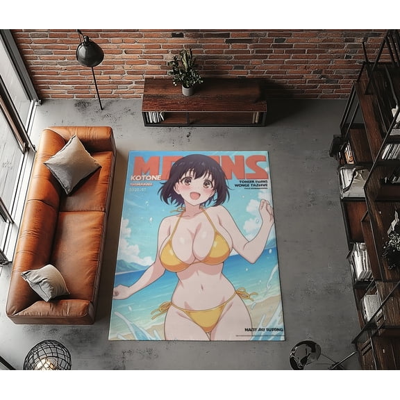 Rugfest Vibrant Beach Anime Washable Rug - Non-Slip Backing, Easy to Clean, Perfect for Home and Living Room 31x47inch (80x120cm)