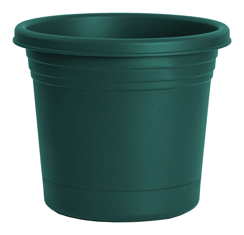 Rugg Green Polyresin Round Planter with Saucer