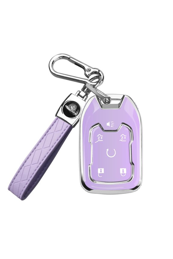 Rugged 6-Button Soft TPU Full Body Armor Key Fob Protector with Keychain Compatible with Chevrolet Silverado Suburban Tahoe GMC Acadia Terrain Yukon Sierra 1500 2500 3500 HD