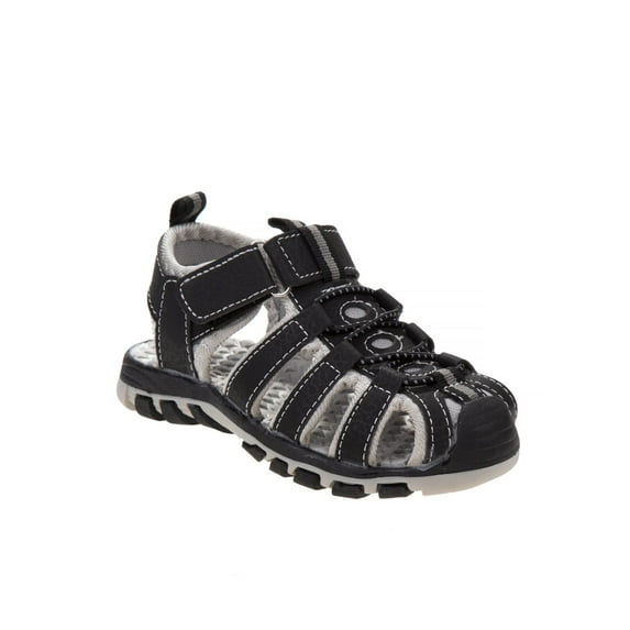 Rugged Bear Boy Closed Toe Kids Sport Sandals, Black Grey, 12