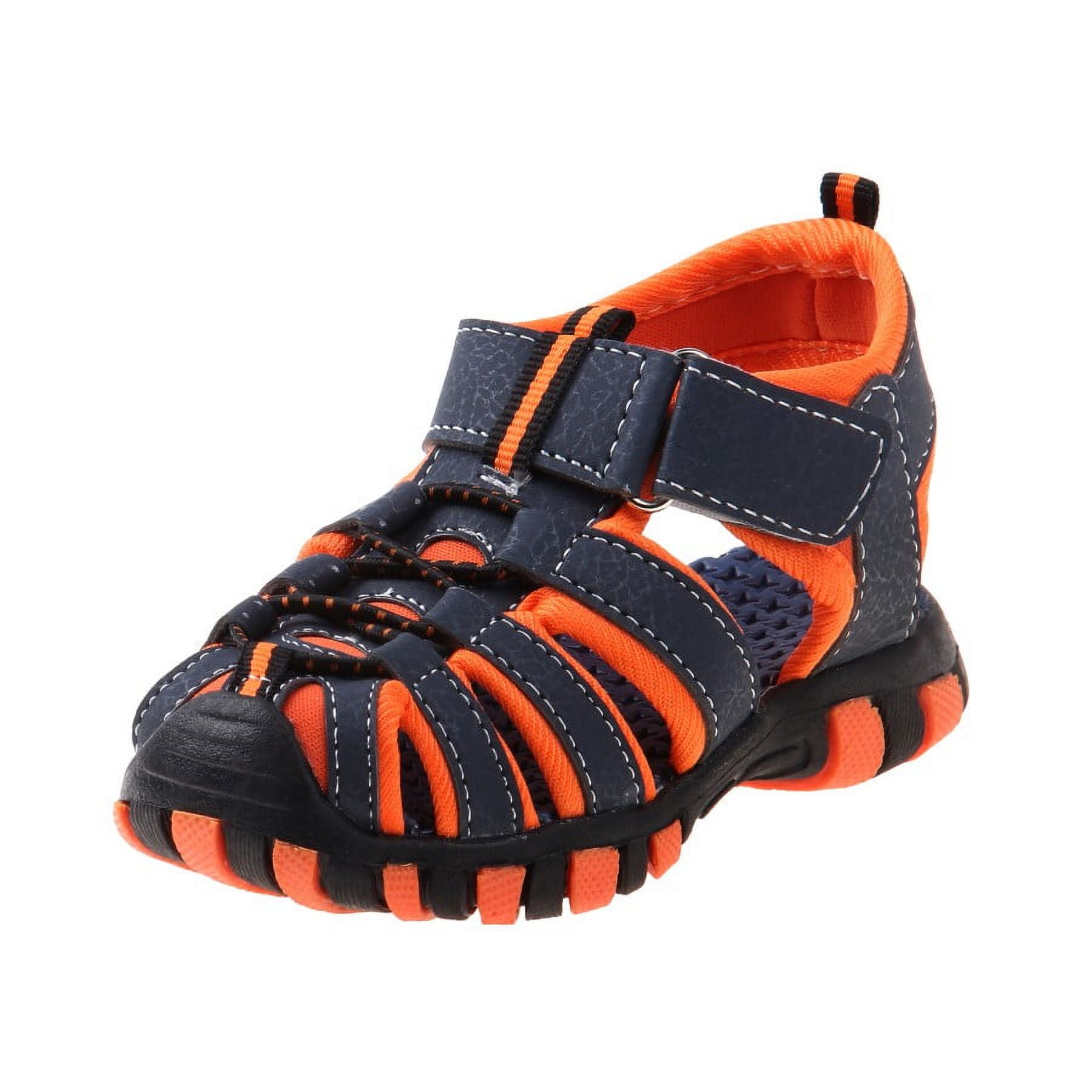 Rugged Bear Boy Closed- Toe Kids Sport Sandals- Navy Orange,