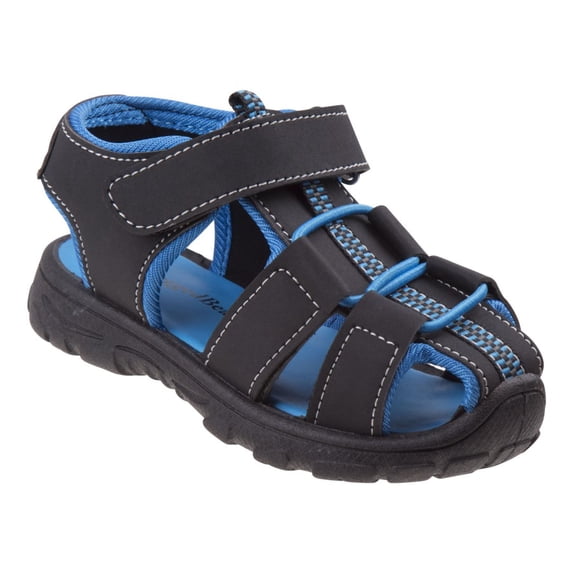 Rugged Bear Boy Closed Toe Toddler Sport Sandals, Black Cobalt, 8
