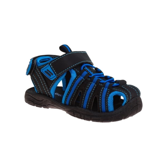 Rugged Bear Boys Closed Toe Kids Sport Sandals, Black Blue, 4
