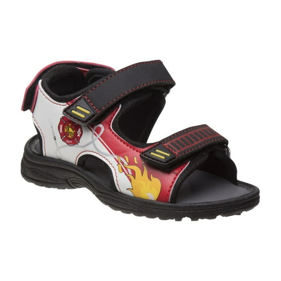 Rugged Bear Boys Open Toe Sport Sandals. (Toddler Little Kids), Black Red, 10