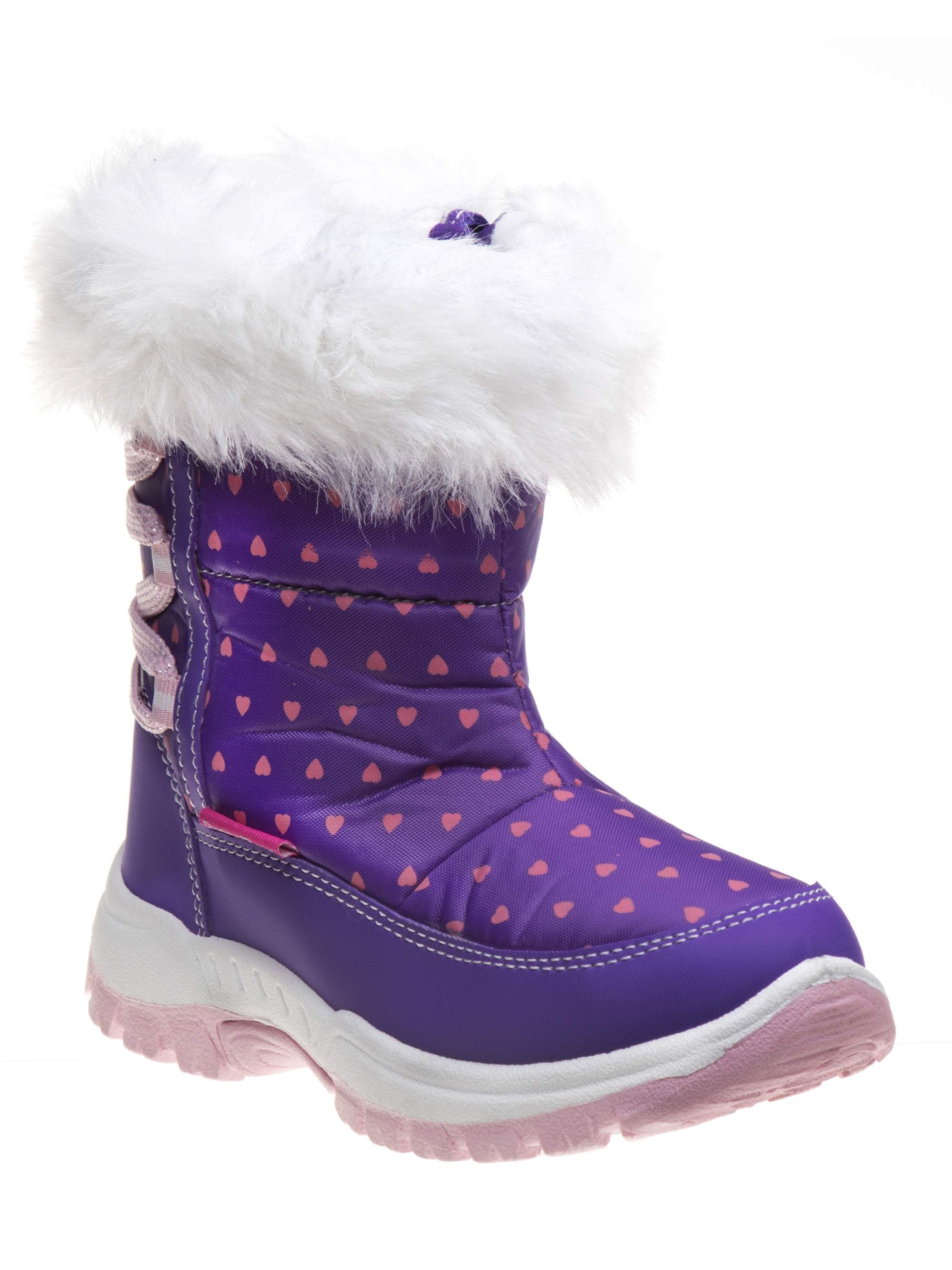 Rugged Bear Girls' Small Hearts Snow Boots