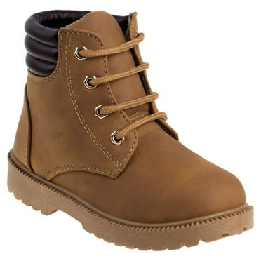 Rugged Bear Lace-Up Unisex Low Heel Little Kids Casual Boots - Tan, 11
