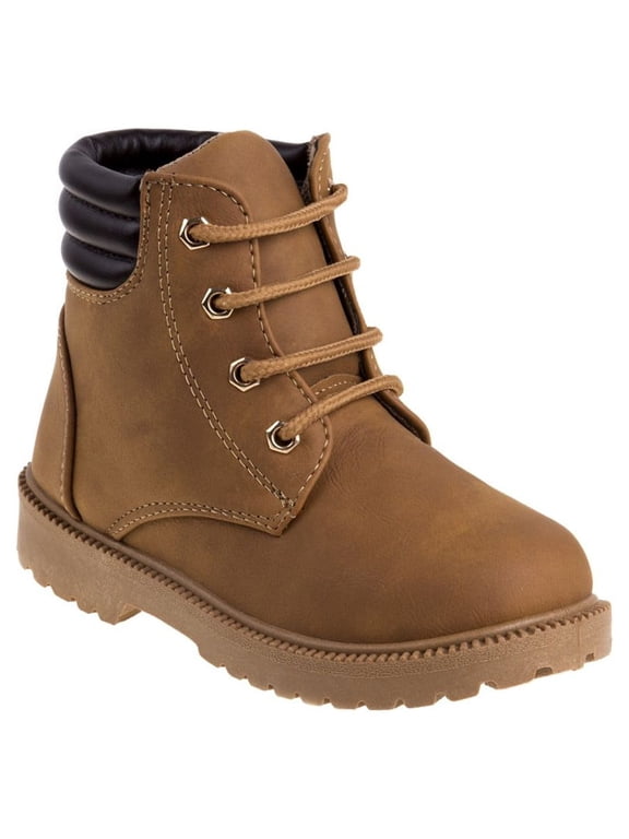 Lace-Up Unisex Low Heel Little Kids Casual Boots - Tan, 1
