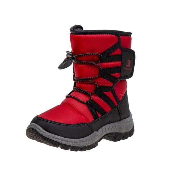 Rugged Bear Little Kids Boys Snow Boots This Lightweight Warm Boots Suitable for Cold Weather Winter Days, Red Black, 11