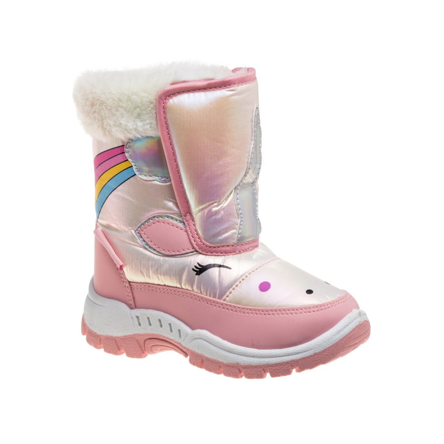 Rugged Bear Little Kids  Girls Snow Boots, Pink Unicorn, 10