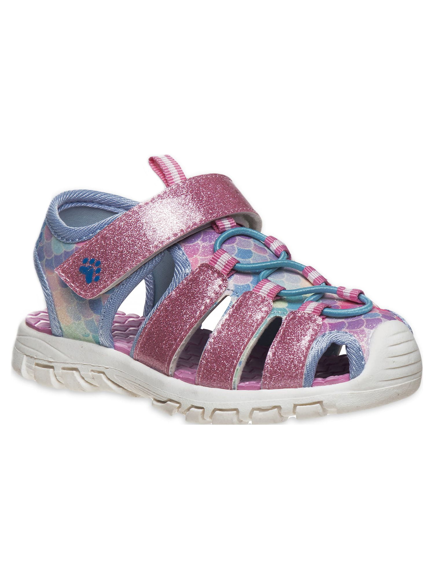 Rugged Bear Metallic Shine Closed Toe Caged Sandals (Toddler Girls)