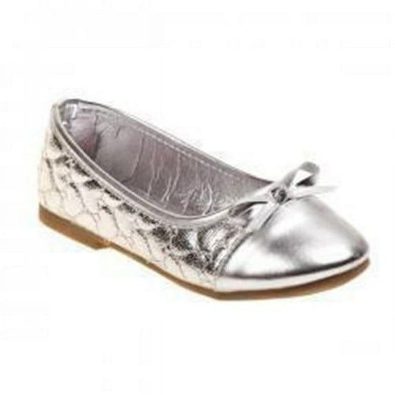 Rugged Bear O-RB15354M Girls Naples Ballerinas Flat Shoes, Silver - Size 4