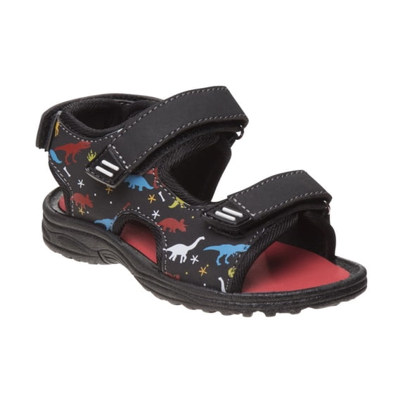 Rugged Bear Hook And Loop Boys Toddler Open Toe Sport Sandals, Black Multi, 6