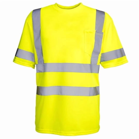 Rugged Blue Type R Class 3 Hi-Vis Wicking Mesh Short Sleeve T-Shirt, Hi-Vis Yellow, Medium