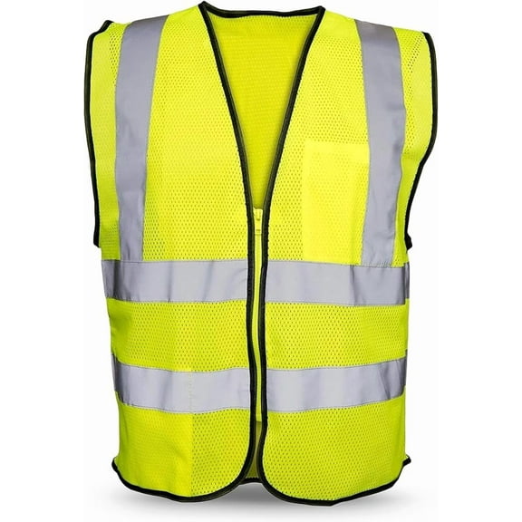 Rugged Blue Class 2 Horizontal Striped Mesh Safety Vest Hi-Viz Yellow 2XL/3XL