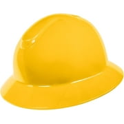 Rugged Blue Defender Full Brim Hard Hat, 6-Point Ratchet Suspension, RBH300YLW, Yellow