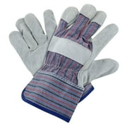 Rugged Blue Leather Palm Work Gloves - XLarge