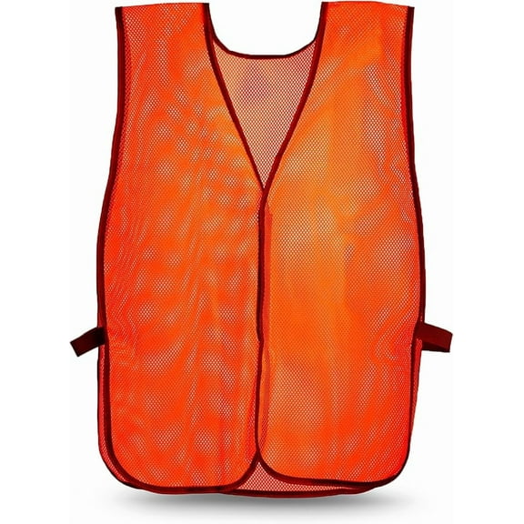 Rugged Blue Hi-Vis Mesh Safety Vest, Hi-Vis Orange, REG