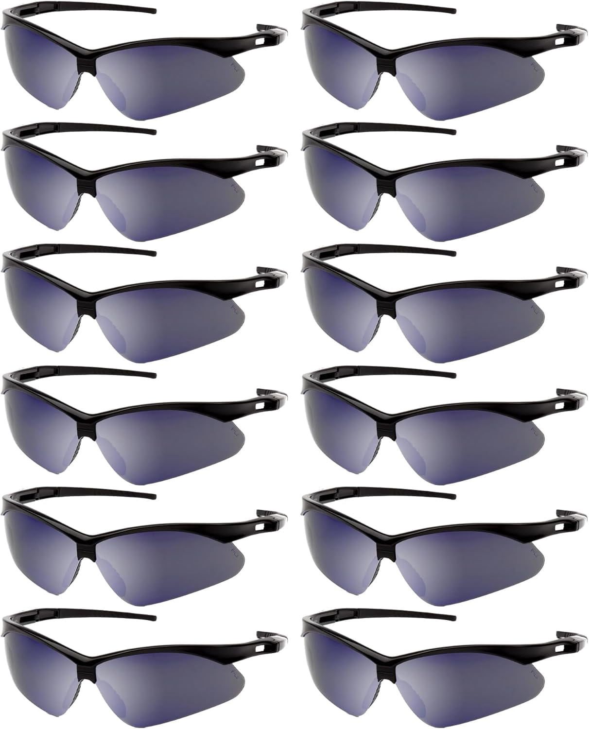 RUGGED BLUE Mojave Blue Mirror Safety Glasses for Men/Women | ANSI Certified Eye Protection Glasses and Protective Eyewear | Anti-Scratch Coating and Wrap Around One-Piece Design Work Glasses -12 Pac