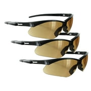 Rugged Blue Protective Eyewear Amber Mojave Safety Glasses  - 3 PK