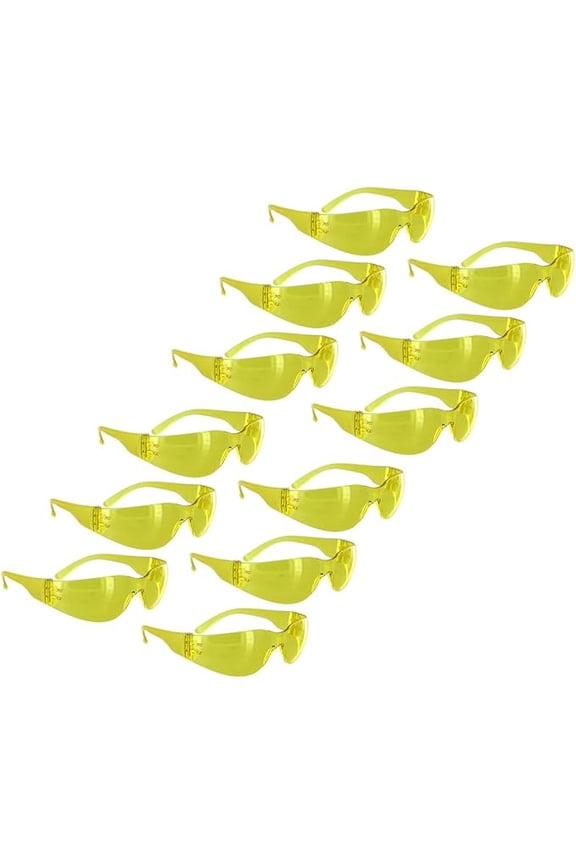 Safety Glasses for Small Faces, Amber Lens, 12 Pack
