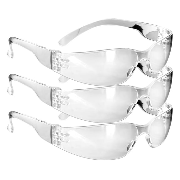 Rugged Blue Small Faces Protective Eyewear Safety Glasses - Clear - 3 PK