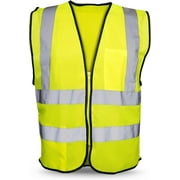 Rugged Blue Type R Class 2 Hi-Vis Mesh Safety Vest, Hi-Vis Yellow, 4XL/5XL
