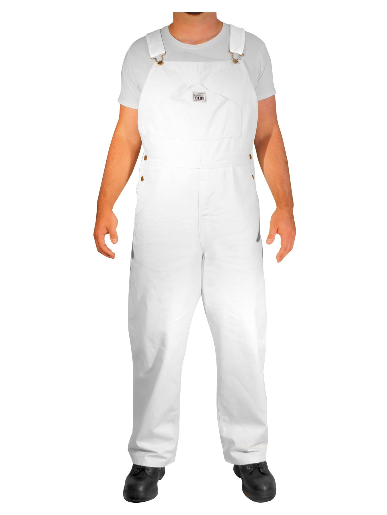 Rugged Blue Workwear Men Painter Bib Overalls Big & Tall White