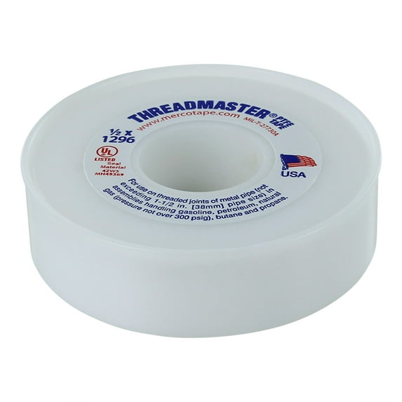Rugged Blue m 55s Threadseal Tape White Polytetrafluoroethylene 1/2in x 1296in - 12 Pack