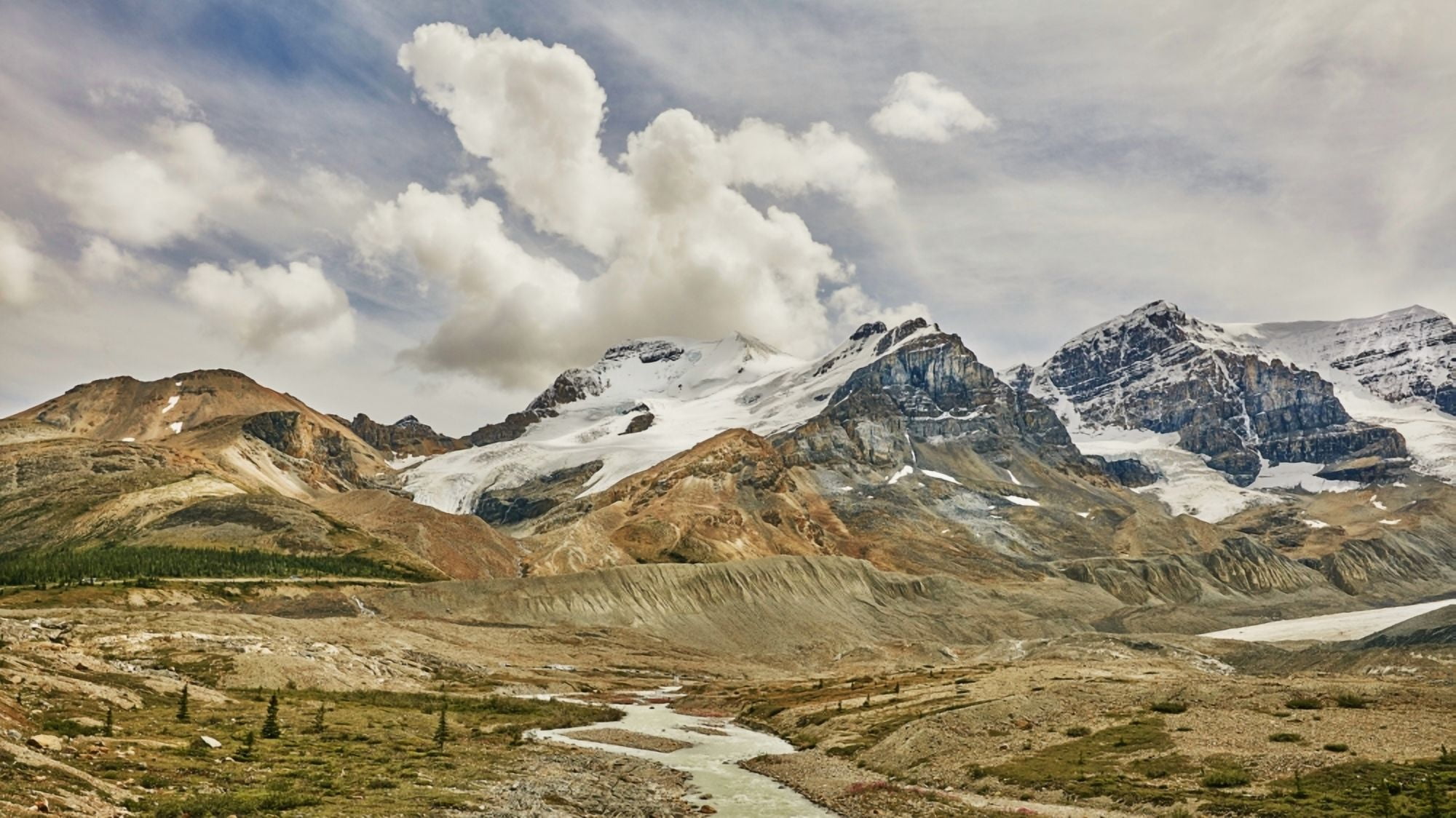 Rugged Canadian Rocky mountains in Jasper National Park Alberta Canada Canvas Art - Ron Harris Design Pics (20 x 11)