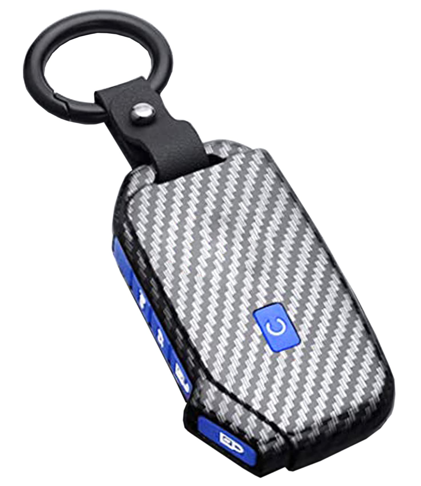 Ring Fob Rugged Rugged Carbon Fiber ABS 5-Button Key Fob Protector with Metal Key Ring ...
