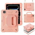 thumbnail image 1 of Rugged Case for Apple Pro 11 Inch 2024, Heavy Duty Shockproof Kickstand Handle Design with Shoulder Strap Kids Friendly Drop Protection Case for iPad Pro 11 M4 2024, Pink, 1 of 5