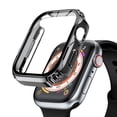 thumbnail image 1 of Rugged Case for Apple Watch 44mm Case Screen Protector, Shockproof Protective Case Bumper 9H Tempered Glass Screen Protector Cover for iWatch Series 6/5/4/SE ,1 Black +1 Clear, 1 of 9