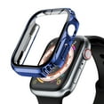 thumbnail image 1 of Rugged Case for Apple Watch 44mm Case Screen Protector, Shockproof Protective Case Bumper 9H Tempered Glass Screen Protector Cover for iWatch Series 6/5/4/SE ,1 Blue + Clear, 1 of 9