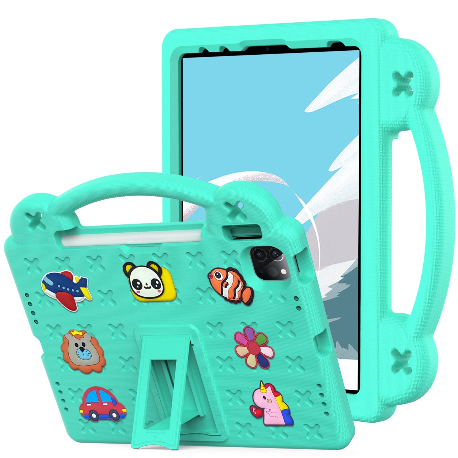 Rugged Case for Apple iPad A16 11th Gen 11 inch 2025 & iPad 10th Gen 10.9" with Screen Protector Film, Shockproof EVA Foam Cover with Adjustable Shoulder Strap, Built-in Kickstand, Child-Friendly