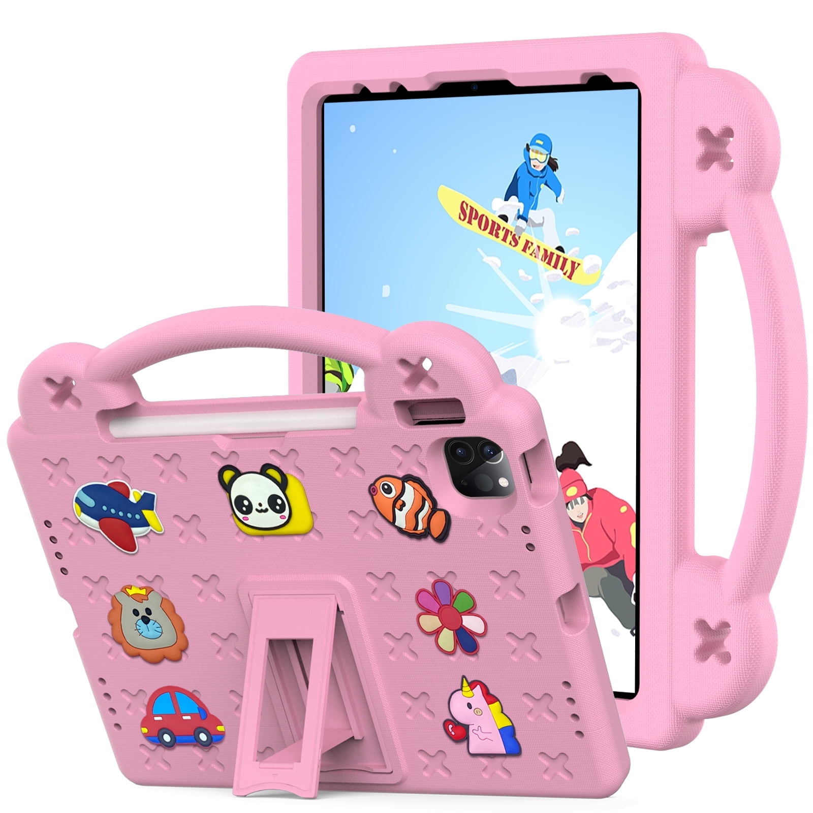 Rugged Case for Apple iPad A16 11th Gen 11 inch 2025 & iPad 10th Gen 10.9" with Screen Protector Film, Shockproof EVA Foam Cover with Adjustable Shoulder Strap, Built-in Kickstand, Child-Friendly