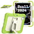 thumbnail image 1 of Rugged Case For Apple iPad Pro 11 (2024) – 3-Layer Protection Shockproof Stand Cover with Screen Protector, Adjustable Stand, Shoulder Strap, & Pencil Holder -- Green, 1 of 10
